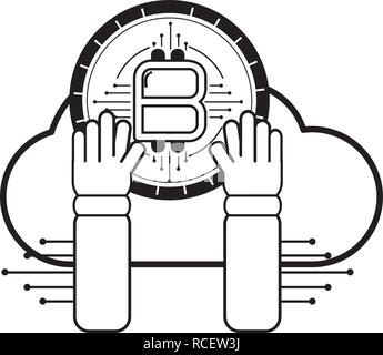 bitcoin hand holding black and white Stock Vector Image & Art - Alamy