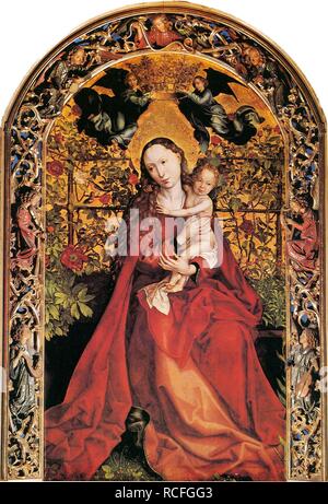 Madonna in Rose Garden. Museum: Église des Dominicains, Colmar. Author: SCHONGAUER, MARTIN. Stock Photo