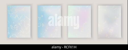 Holographic gradient mesh background with marble stains. Template for banner, mobile screen, brochure, poster Stock Vector