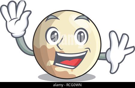 Waving image of planet pluto in character Stock Vector