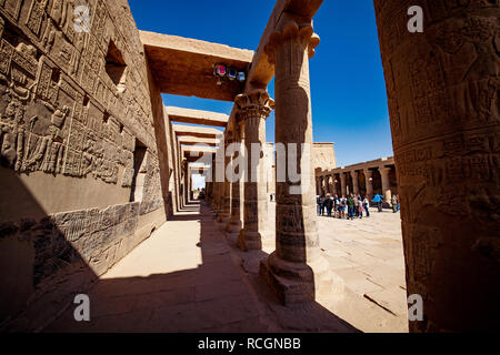 Philae temple of Isis on Agilkia Island in Lake Nasser in Egypt Stock Photo