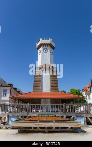 Front view of the clock tower in Bad Salzuflen, Germany Stock Photo