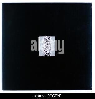 The cover of Unknown Pleasures by Joy Division. 2015 reissued album on Factory Records - Editorial use only Stock Photo