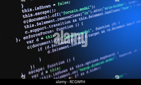 Source code programming on screen of computer Stock Photo