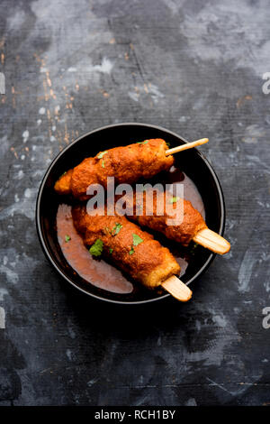 Soya Chaap Curry served in a bowl. Healthy recipe popular in India and Pakistan Stock Photo