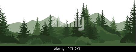 Seamless, Summer Forest Stock Vector