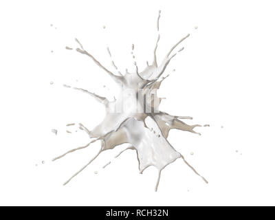 Shot of Milk splash wave in the air isolated on white background Stock ...