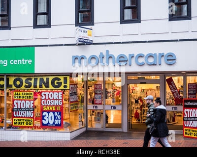 Mothercare Store, Closing Down, Central Reading, Berkshire, England, UK, GB. Stock Photo