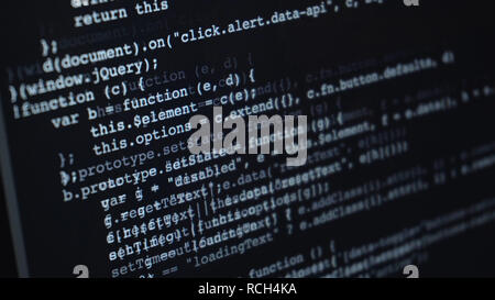 Source code or HTML code on screen of computer Stock Photo