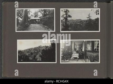 Albumblad met vier fotos. Linksboven zomerverblijf van Philips Christiaan Viss, Bestanddeelnr 37 050. Stock Photo