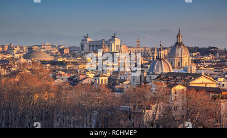 Rome. Aerial cityscape image of Rome, Italy during winter sunset Stock Photo