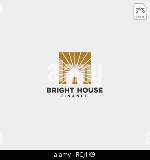bright, light house finance business logo template vector illustration - vector Stock Vector