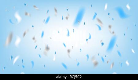 Disco party blue background with foil confetti Stock Vector
