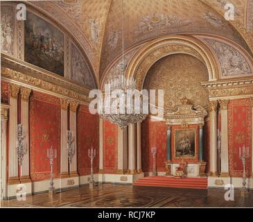 The Peter's (Small Throne) Room in the Winter palace. Museum: State Hermitage, St. Petersburg. Author: HAU, EDUARD. Stock Photo