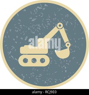 Vector Excavator Icon Stock Vector