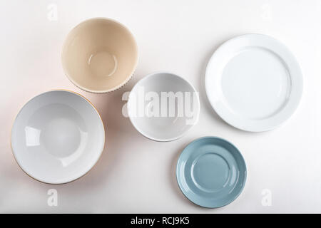 Set of different plates Stock Photo