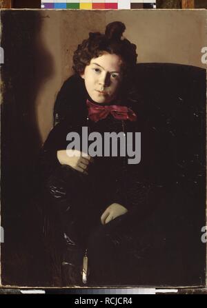 Portrait of the artist Anna Ostroumova (1871-1955). Museum: State Russian Museum, St. Petersburg. Author: SOMOV, KONSTANTIN ANDREYEVICH. Stock Photo