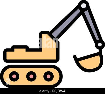Vector Excavator Icon Stock Vector