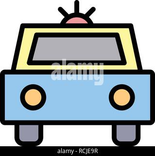Vector Police Car Icon Stock Vector