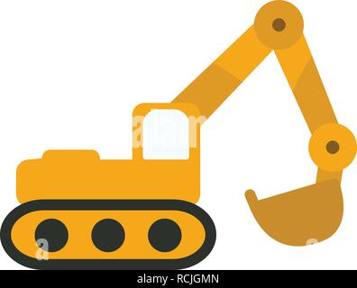 Vector Excavator Icon Stock Vector