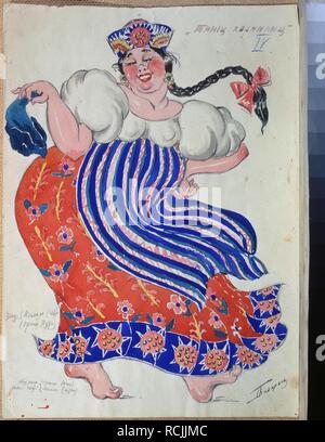 Costume design for the ballet Petrushka by I. Stravinsky. Museum: Regional M. Vrubel Art Museum, Omsk. Author: Boborykin, Pyotr. Stock Photo