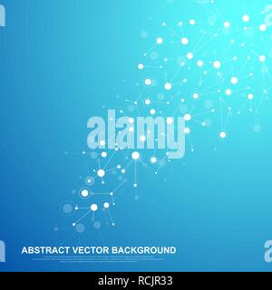 Futuristic abstract vector background blockchain technology. Deep web background. Peer to peer network business concept. Global cryptocurrency blockchain vector banner. Wave flow Stock Vector