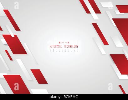 Abstract gradient red geometric technology stripe line movement background, vector eps10 Stock Vector
