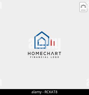 home chart financial logo template vector illustration icon elements isolated Stock Vector