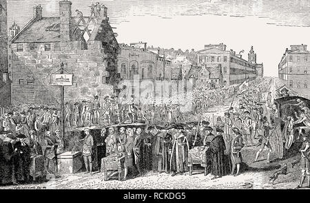 The foundation stone was laid in 1789, University, Edinburgh, Scotland, 19th century, Stock Photo