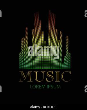 Abstract Equalizer Icon. Music. Sound Wave. DJ. Audio System Store Logo Sign Concept. Vector Illustration. Stock Vector