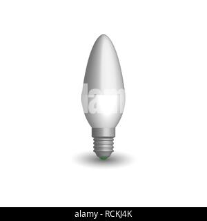 Photo realistic LED and energy-saving light bulb. Element for the design of electrical components. 3D style, vector illustration. Stock Vector