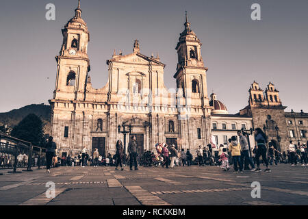 Metropolitan Cathedral Basilica of the Immaculate Conception in plaza de Bolivar, Bogota, Colombia. Stock Photo