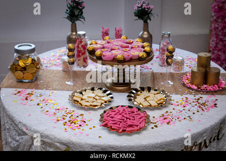 Arabic Iranian wedding table decoration Stock Photo