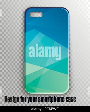 Vector illustration for phone case. Polygon style - fashionable gradient print. Plastic case for smartphone Stock Vector