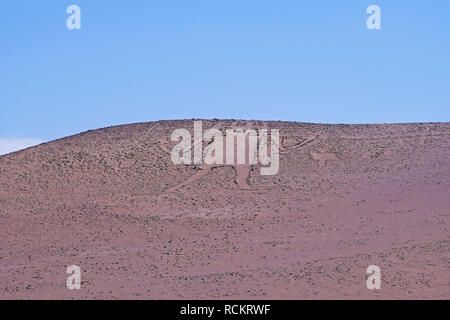 The Giant of the Atacama, a large prehistoric geoglyph on Cerro Unitas ...