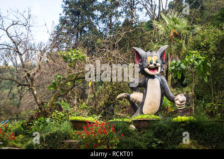 Ham Rong Mountain Park, Gaudy Micky Mouse sculpture, Sa Pa, northwestern Vietnam Stock Photo