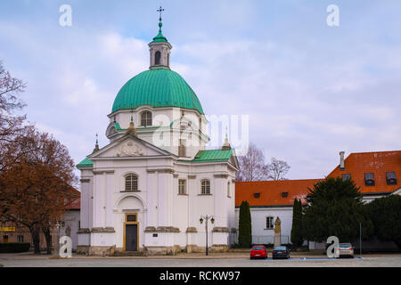 Warsaw, Mazovia / Poland - 2018/12/15: Monastery of Benedictine Nuns of Perpetual Adoration at the New Town Market Square in the historic old town qua Stock Photo