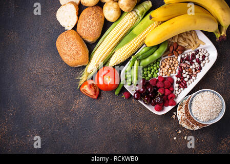 Healthy products sources of carbohydrates. Stock Photo