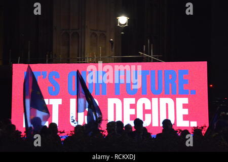 Night of the Meaningful Vote in Parliament 15th January 2019. Stock Photo