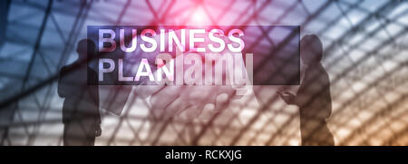 Double exposure Business plan and strategy concept. Stock Photo