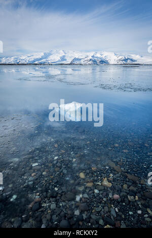 Frozen lake in iceland Stock Photo
