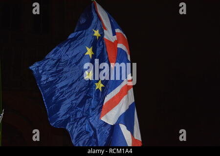 Night of the Meaningful Vote in Parliament 15th January 2019. Stock Photo