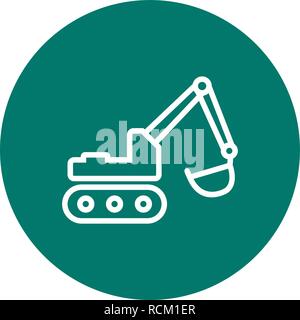 Vector Excavator Icon Stock Vector