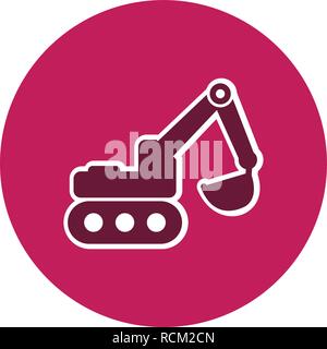 Vector Excavator Icon Stock Vector