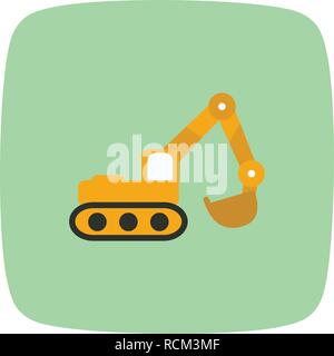 Vector Excavator Icon Stock Vector