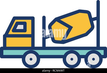 Vector Concrete Mixer Icon Stock Vector