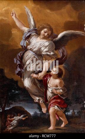 The Guardian Angel (after Pietro da Cortona). Museum: PRIVATE COLLECTION. Author: FERRI, CIRO. Stock Photo