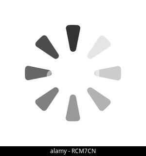 Gray download sign isolated on white background. Load icon in flat design. Data loading bar. Vector illustration. Stock Vector