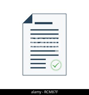 Document icon in flat design. Vector illustration. Business concept Stock Vector