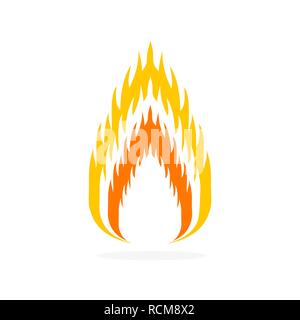 Fire icon isolated. Vector illustration. Fire sign in flat design. Stock Vector